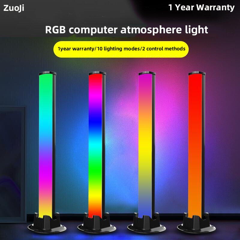 RGB 사운드 픽업 라이트, 게임 룸 분위기 조명, 야간 조명, 컴퓨터 데스크탑, 다채로운 음성 제어, 음악 리듬 조명
