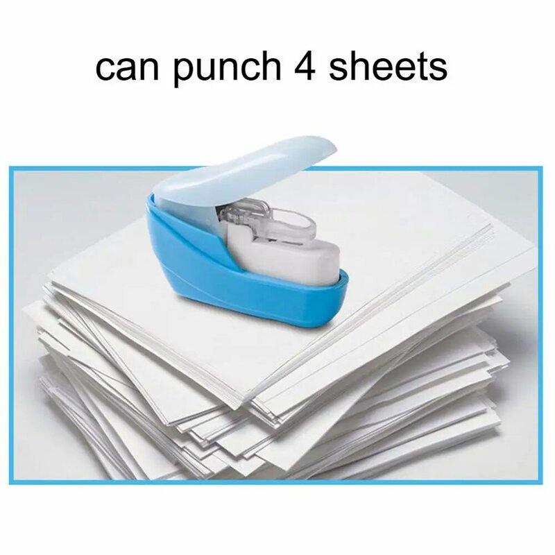 ที่เย็บกระดาษแบบไม่มีลวดเย็บกระดาษพกพาไปโรงเรียนเครื่องเขียนแบบไม่ใช้ลวดเย็บกระดาษ