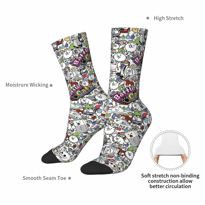 Battle Cats Socks Harajuku Super Soft Stockings All Season Long Socks Accessories for Man's Woman's Gifts