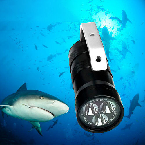 ARCHON WG46 lampu Selam, lampu sorot bawah air 2000 Lumen dapat diisi ulang saklar putar mekanis