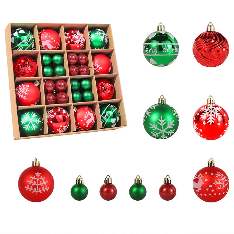 44 шт. Рождественские шары, рождественская подвеска, украшения для рождественской елки, разноцветные шарики, фотография, Рождество 2023, новый год