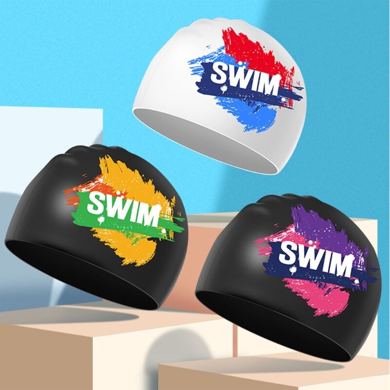 Swimming Cap Silicone Swim Caps Waterproof Elastic Swimming Hat Lightweight Comfortable Bathing Caps for Long Short Hair