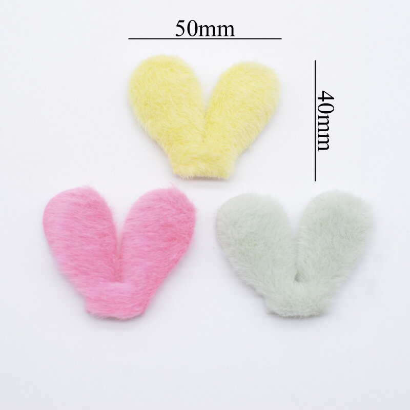 24Pcs Kawaii Rabbit Ears Padded Plush Appliques for DIY Headwear Hair Clips Decor Accessories Clothes Hat Shoes Sewing Patches
