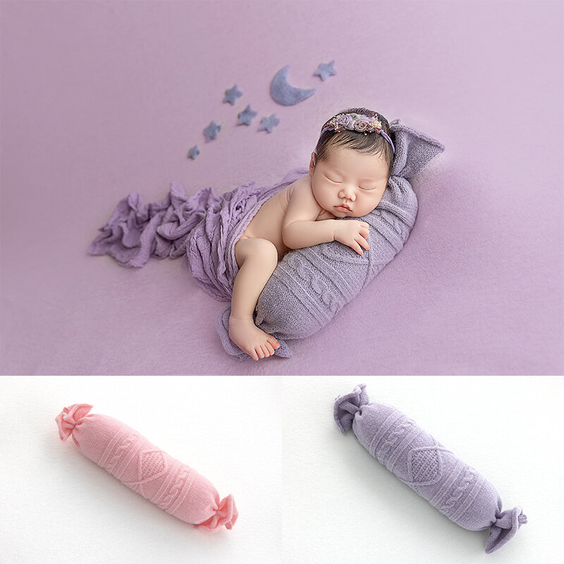 Candy Pillow para fotografia recém-nascida, travesseiro posando, estilo creme, suporte infantil afago, tiro em estúdio, adereços fotográficos