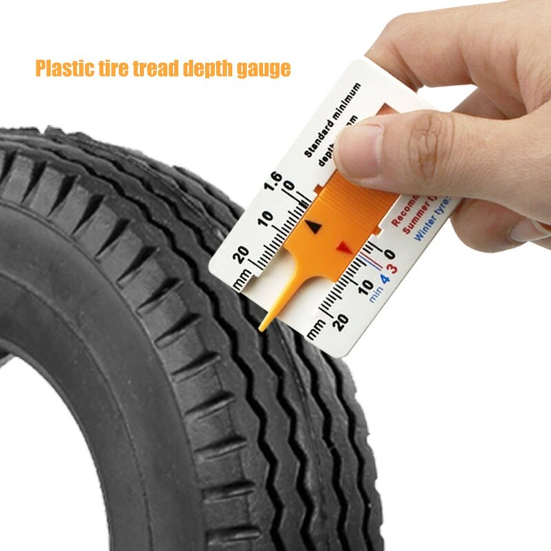 Plastic Tire Tread Ruler 0-20MM Auto Car Tyre Tread Depthometer Depth Indicator Gauge Gage Motorcycle Trailer Van Wheel Measure