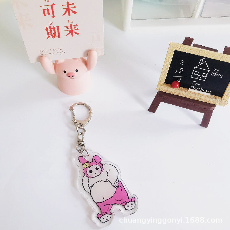 Sanrio baru lucu lemak Sanrio Gantungan Kunci Hello Kitty Mymelody Kuromi Cinnamoroll Anime figur kartun tas liontin mainan hadiah