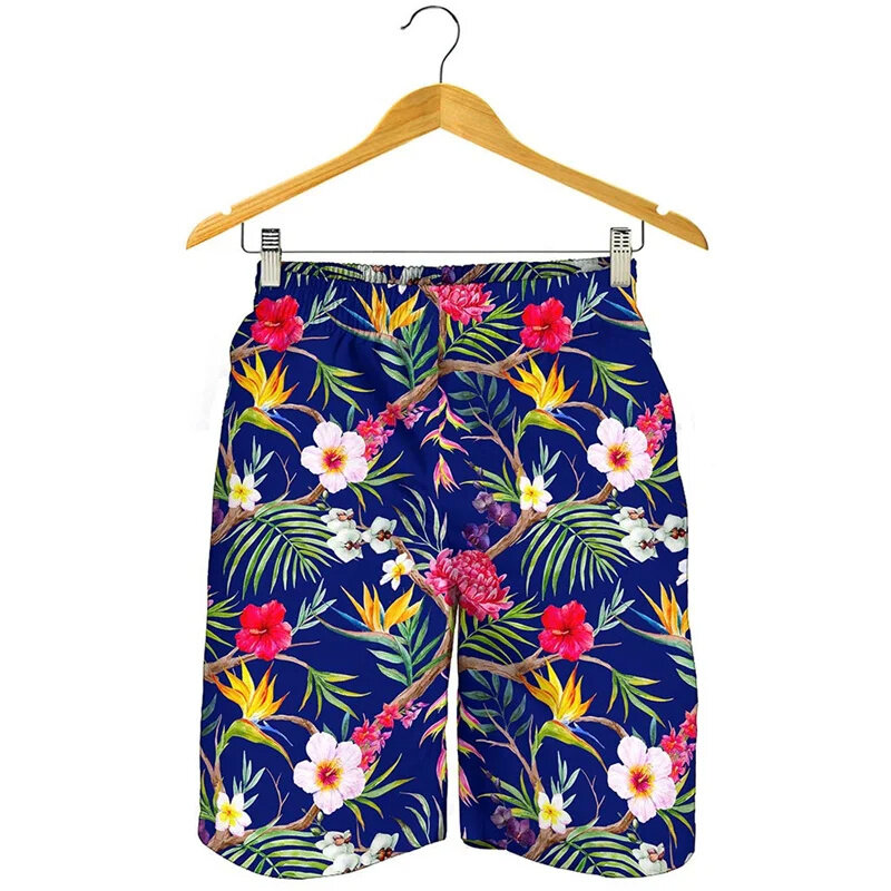 Летние винтажные новые пляжные шорты с 3D-принтом тропических цветов, Детские крутые забавные Шорты для плавания, мужские Модные шорты для доски, шорты для багажника