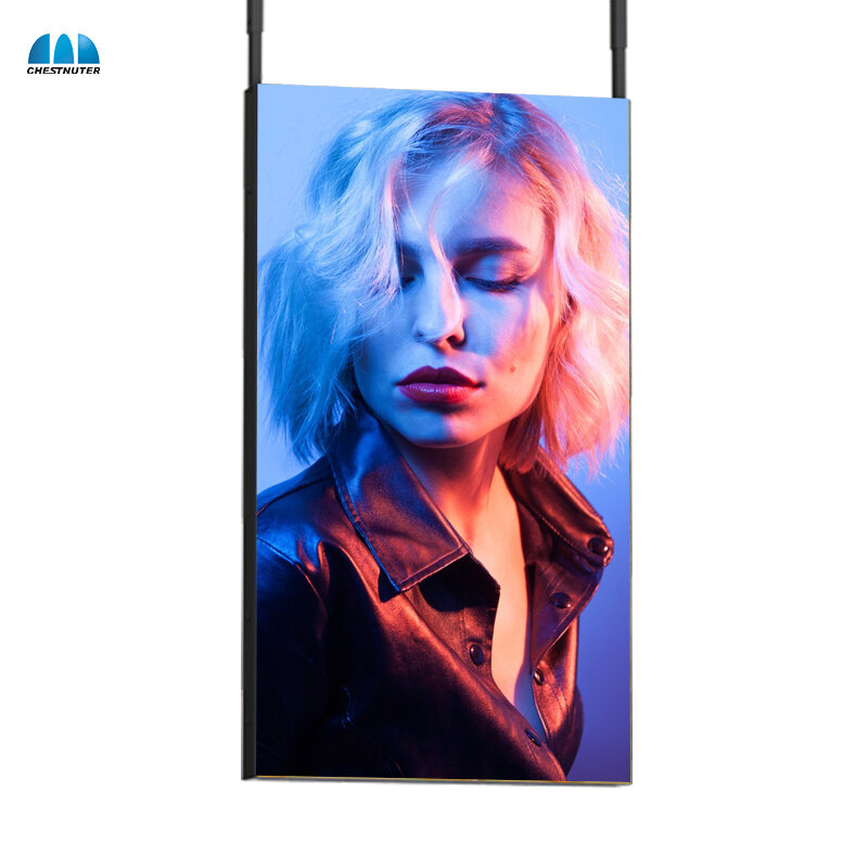 High quality 4K ceiling hang display 55 inch Advertising Monitor 2500 nits BOE screen two side Android Display Supermarketscreen