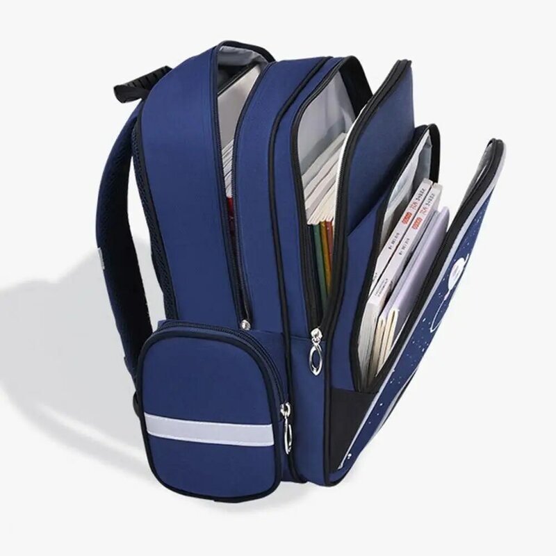 Impermeabile 6-12Y durevole portatile Multi tasche zaino scuola borsa antiscivolo bambini zaino nastro riflettente per la scuola