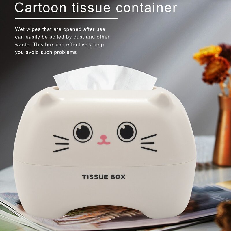 Facial Tissue Box, Tissue Dispenser Paper Towel Box, Cartoon Tissue Container For Home / Office Decoration