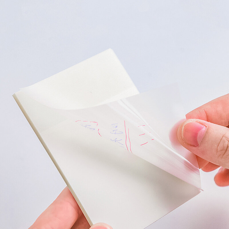 Transparente impermeável PET Memo Sticky Note, diariamente para fazer papelaria, 50 folhas