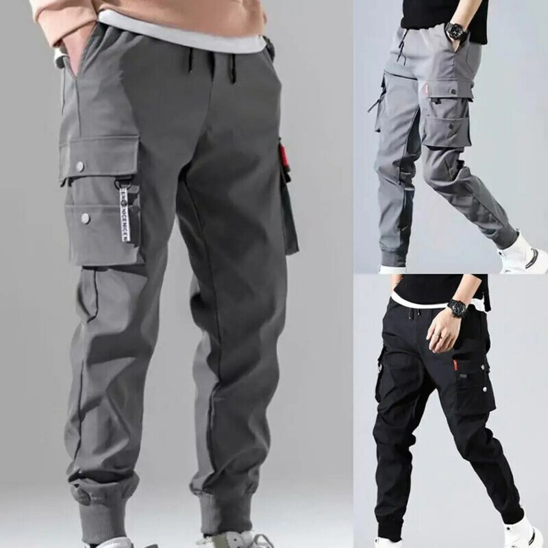 Pantalones tácticos de carga para hombre, múltiples bolsillos informales con pantalones de entrenamiento, ropa para correr, senderismo, primavera y verano