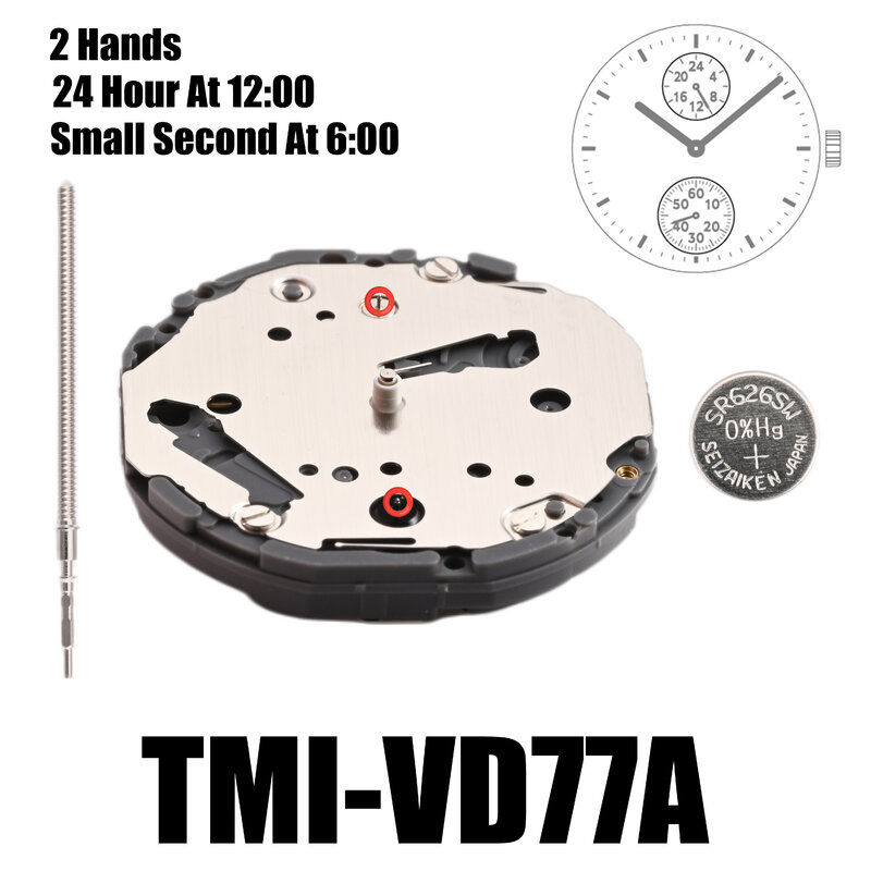 VD77 ruch Tmi VD77 ruch 2 ręce ruch wielooczny Multi-eye (dzień, data, 24 godz., mały s) rozmiar: 10 ½‴ wysokość: 3.45mm