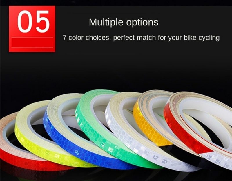 1cmx 8m Reflective Tape for Bicycle Fluorescent Cycling MTB Sticker Bicycle Car Motorcycle Accessories Decoration Road Reflector