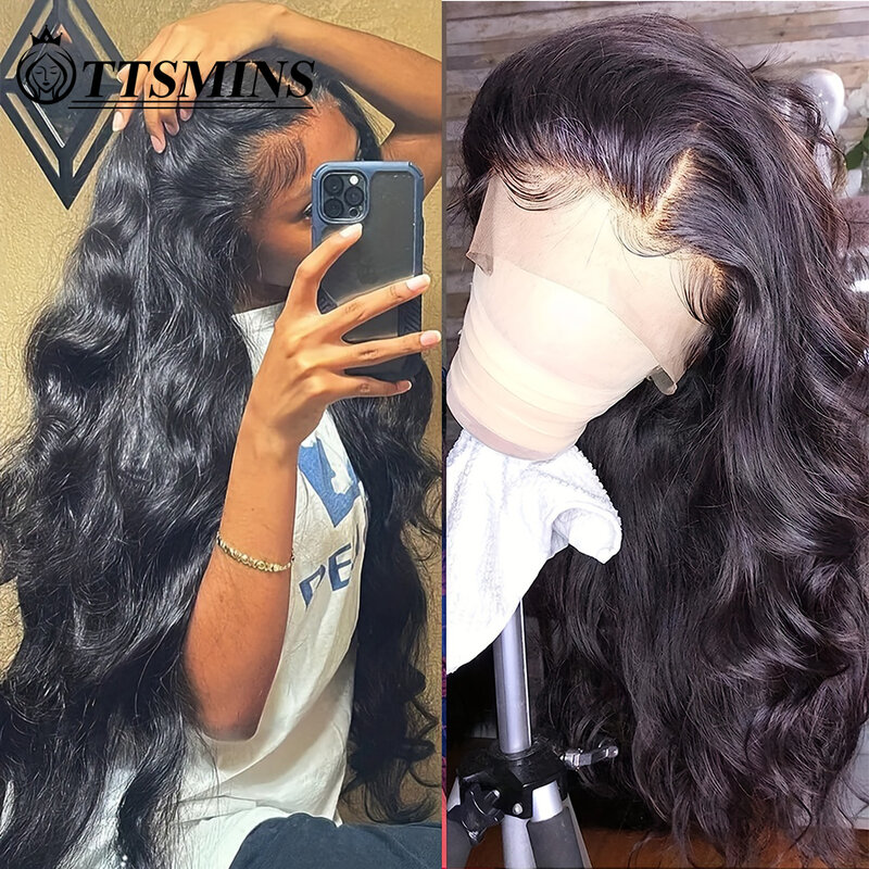 Perruque Lace Front Wig sans colle brésilienne naturelle, Body Wave, 13x6, 13x4, pre-plucked, pour femmes