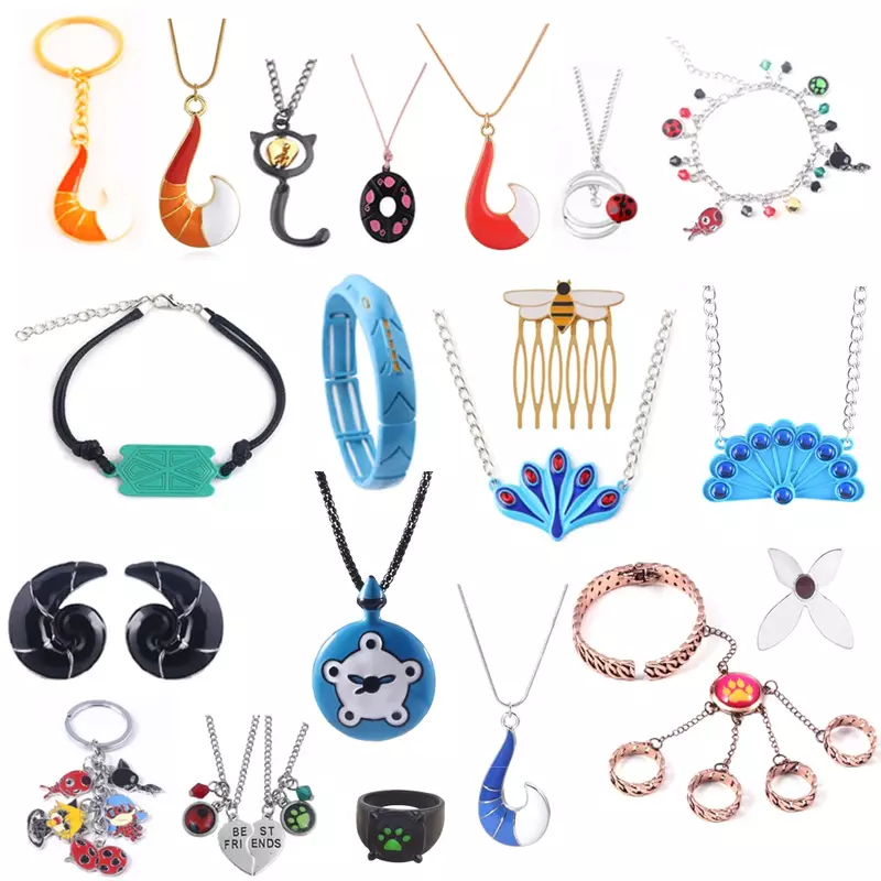 Collier pendentif Anime Lady Peacock, bijoux pour filles, bracelet de salle, accessoires de cosplay, contes de CÔTÉ cinelle, chat noir, cadeaux pour femmes et hommes