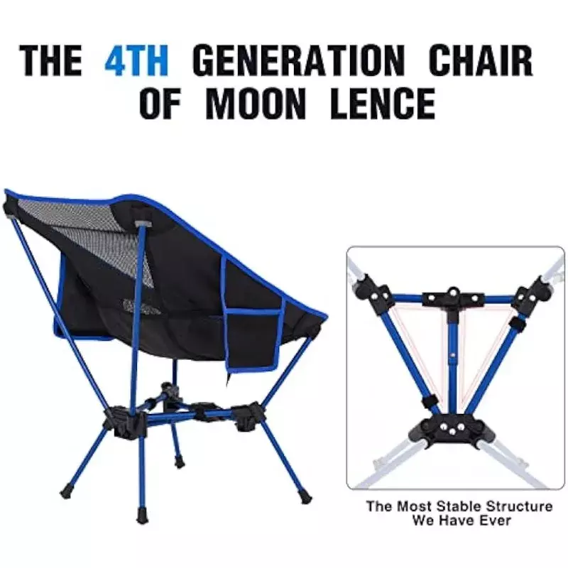 MOON LENCE-silla plegable ultraligera para acampar, asiento portátil para mochilero de 4ª generación, compacta