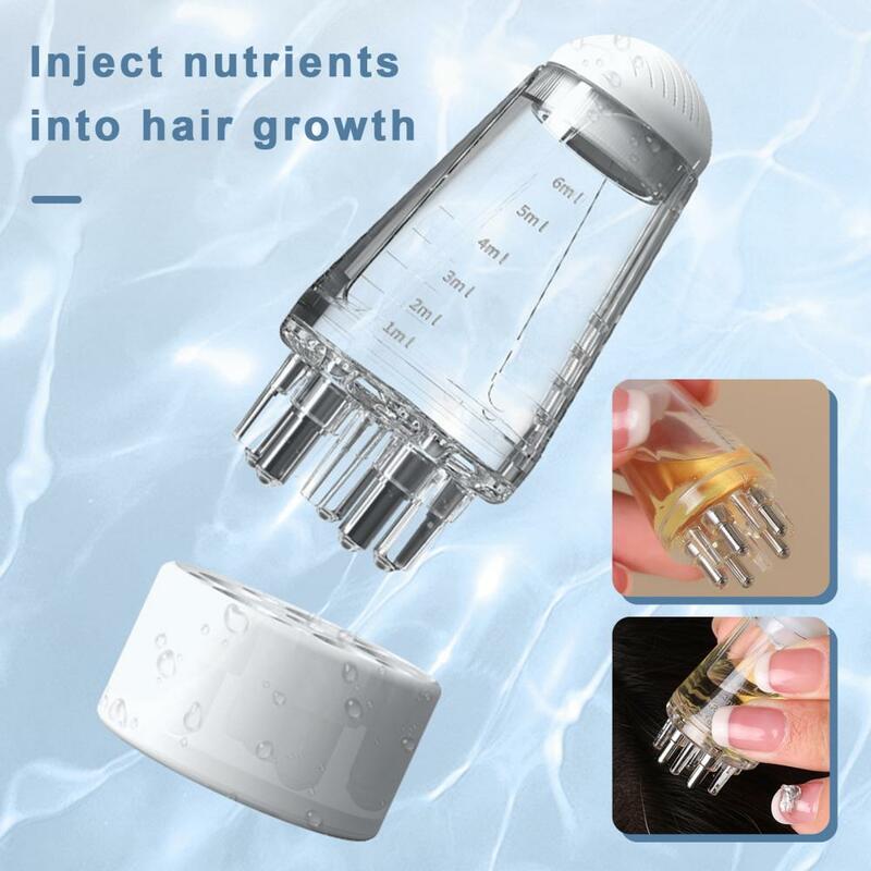 Aplikator kulit kepala sisir aplikator minyak esensial pertumbuhan rambut sisir pemijat kulit kepala portabel rambut dapat dicuci untuk sehat