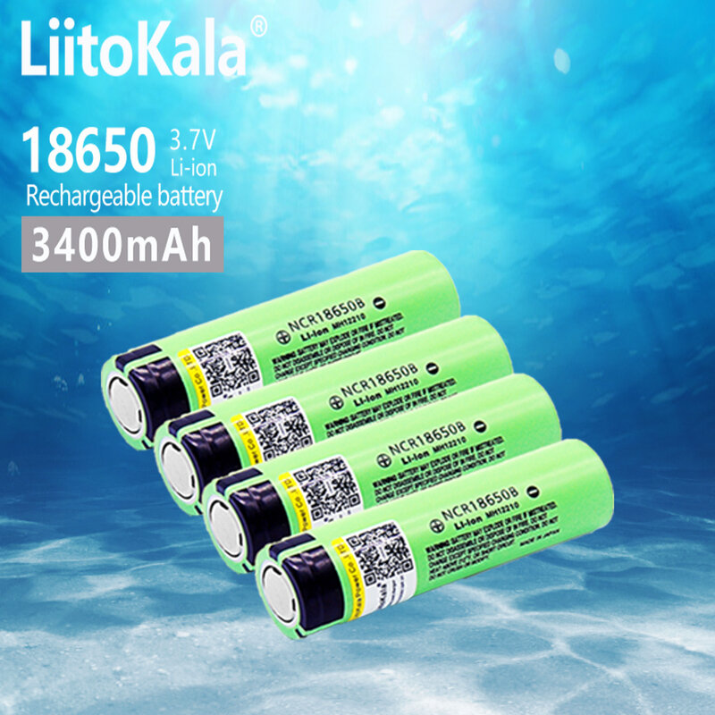 Hot LiitoKala New Original NCR18650B 34B 3.7V 18650 3400mAh Rechargeable Lithium Battery Flashlight Battery