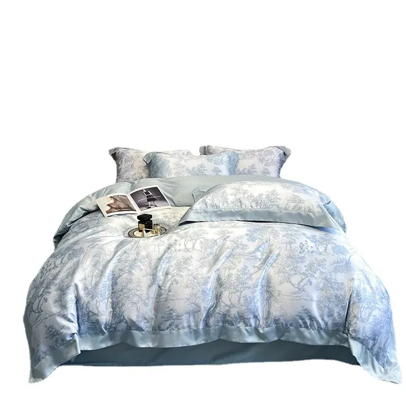 Ice Silk Comfort beddengoed set, laken en bedpet, zomer, 4 stuks