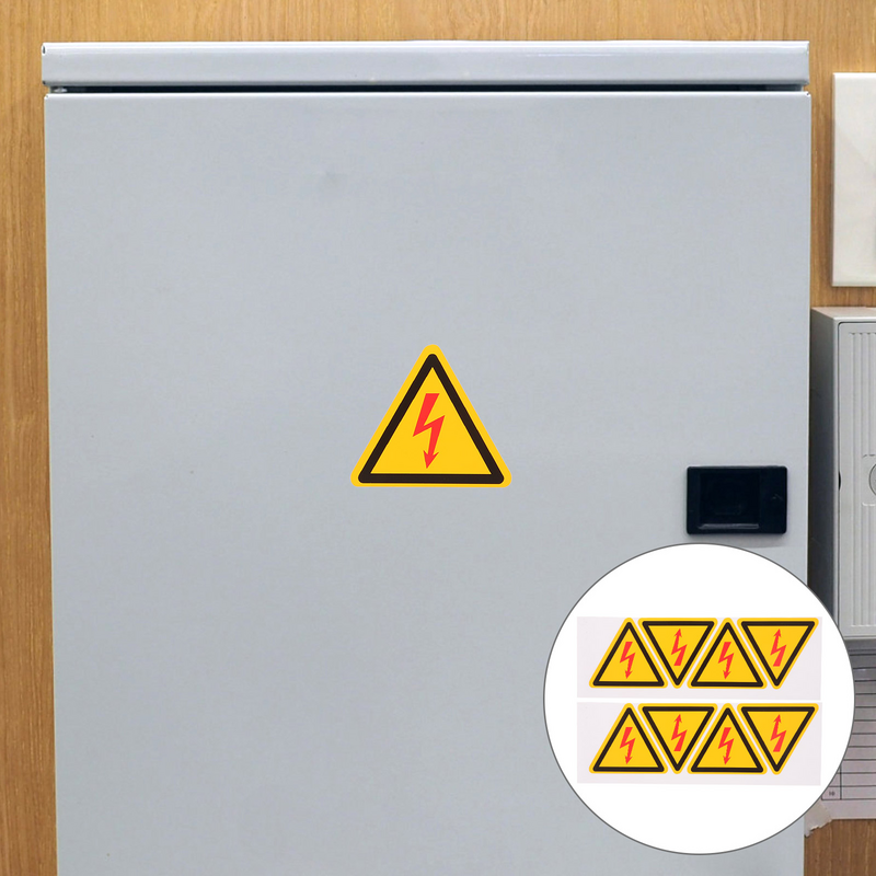 Aparelho elétrico aviso choque adesivo, sinais de pvc, etiquetas auto-adesivas, 4 pcs