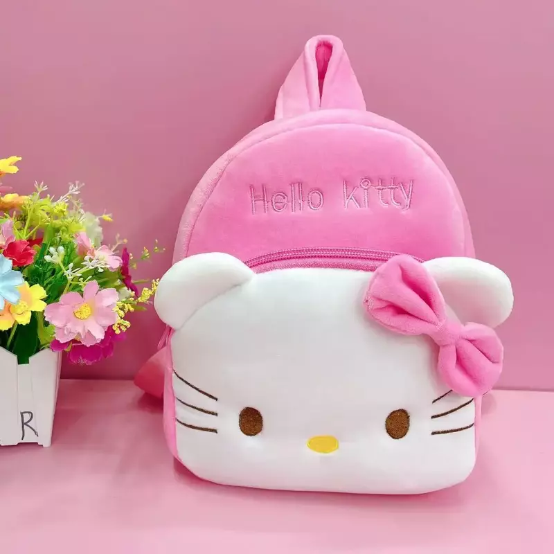 Sanrio Hello Kitty Melody zaino per bambini Cartoon Cute Plush Doll Kindergarten Girls borsa da scuola leggera di grande capacità