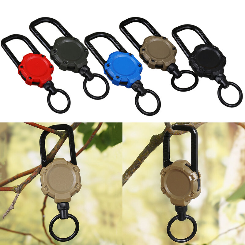 Retractable Pull Keychain Easy-To-Pull Buckle Anti-Lost Heavy Duty Magnetic Outdoor Camping Tools Accessories Durable Practical