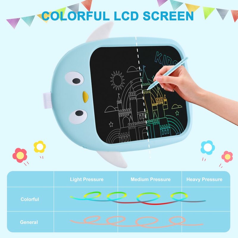 Tablet LCD do pisania elektroniczny tablica do rysowania pisarski cyfrowy kolorowy rysunek podkładka do pisma ręcznego grafika prezent urodzinowy dla dzieci