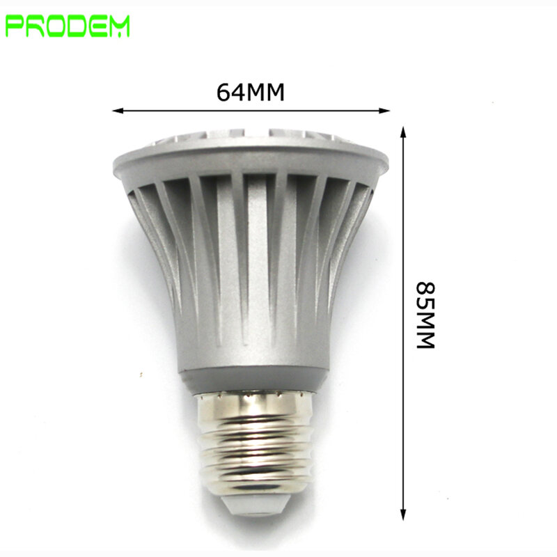 PRODEM Brand 110V 120V Dimmable LED Spotlight PAR20 Light 7W Lamp Aluminum E26 E27 4500K UL for CANADA & USA