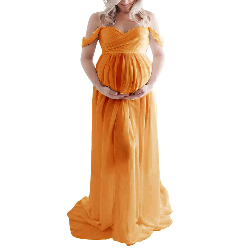 فستان تصوير الأمومة ، فستان شيفون ، فساتين الحمل ، دعامة الحوامل