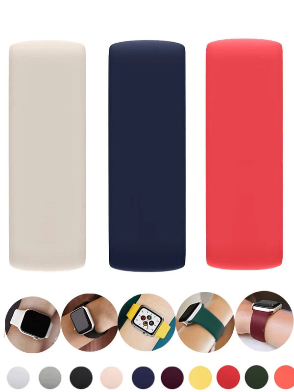 Solo Strap for Apple Watch Band 44mm 45mm 41mm 40mm 42mm Ultra 2 49mm Silicone bracelet correa iwatch series 9 6 5 3 4 SE 7 8