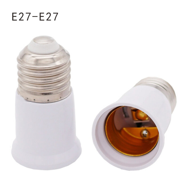 E27 a E27 Estender Base de soquete, adaptador plástico, Extensão Suporte da lâmpada, conversor durável, lâmpada