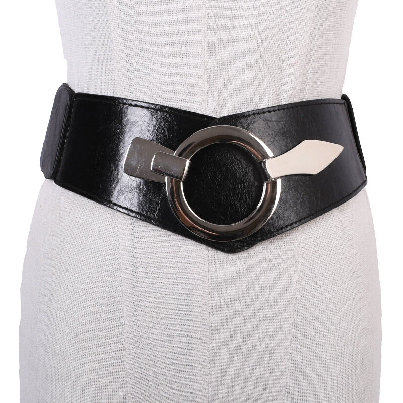 Cinturón ancho de cuero Pu con hebilla de Metal para mujer, cinturones geniales Punk, cinturones anchos de Metal pesado exagerados, cinturón de Hip Hop, moda 2021