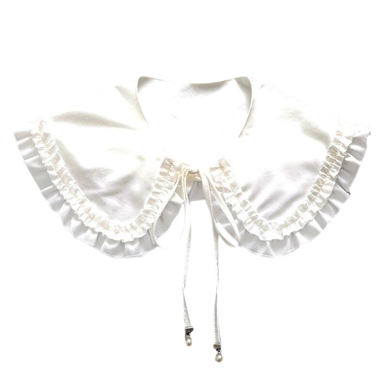 Chal de cuello falso Vintage para mujer y niña, Collar decorativo con lazo, Gargantilla corta, envío directo