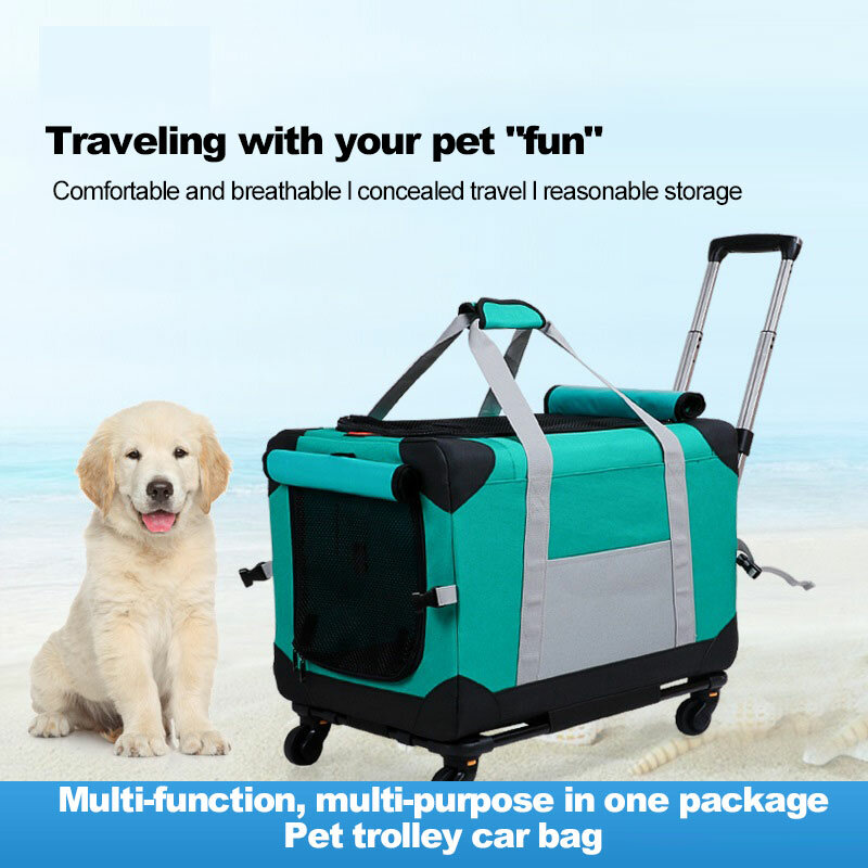 Luxury pet stroller travel 4 wheel dog strollers heavy duty large dog stroller