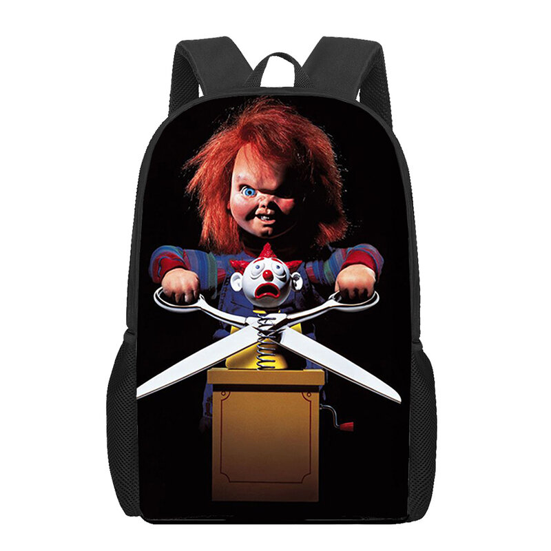 Horror Theme Doll Printed Backpack for Girls Boys School Bags Children Book Bag Teenage Casual Travel Bagpack Laptop Backpack