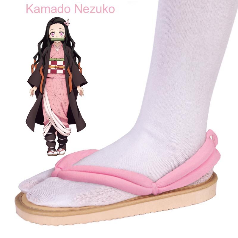 Hot Anime Demon Slayer Kimetsu No Yaiba accessori Cosplay Kamado Nezuko zoccoli Cosplay Kimono infradito Geta pantofole scarpe