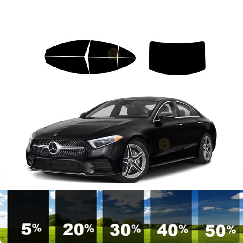 ฟิล์มติดกระจกหน้าต่างรถแบบลอกได้100% uvr 5%-70% VLT ฉนวนกันความร้อนคาร์บอนสำหรับ CLS-CLASS MERCEDES-BENZ 4DR รถซีดาน2019-2023