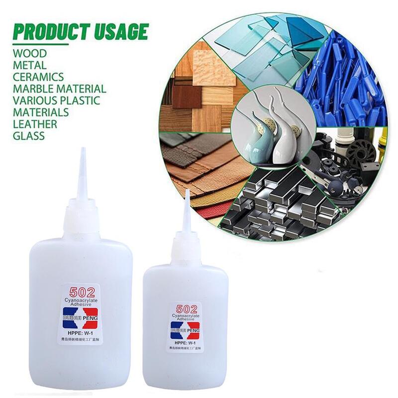 502 Super Glue Instant Quick Dry Cyanoacrylate Strong Leather DIY Glue Supplies Metal Rubber Bond Fast Quick Adhesive Offic O3O2