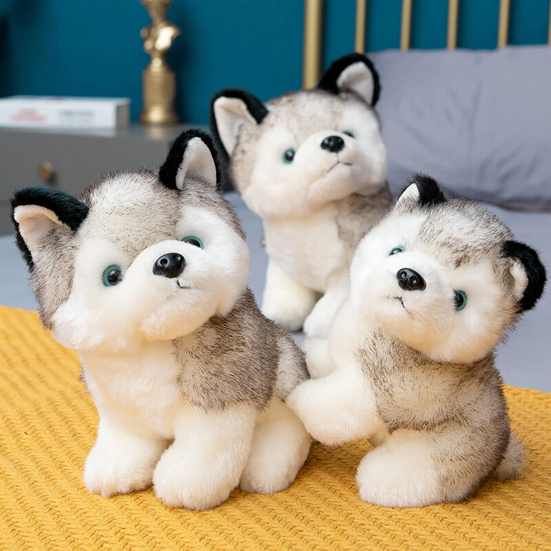 Peluche de chien de Simulation de Husky, poupée de chien de Papa blanc, peluche de chien de dessin animé de Husky, jouet de loup doux, cadeau d'anniversaire