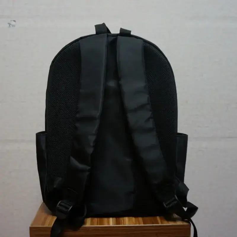 Mochila escolar SanrioHello para mujer, bolso de Anime Kawaii, bordado negro, gran capacidad, regalo Harajuku