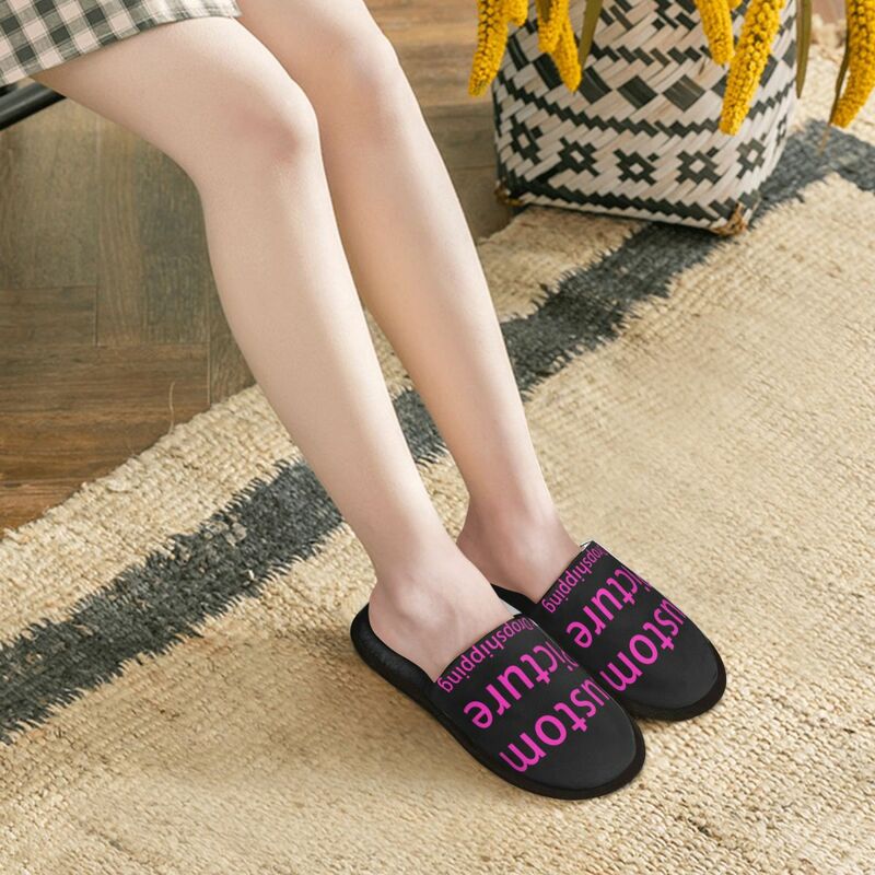 Personalized Custom Photo Logo Comfort Scuff Memory Foam Slippers Women Customized DIY Print Hotel House Shoes