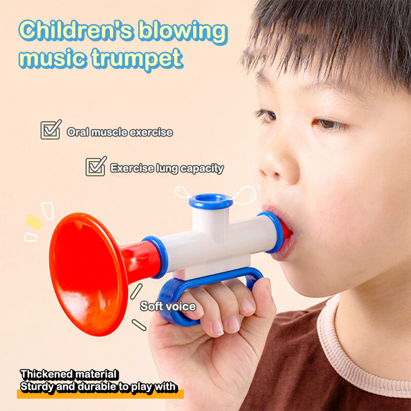Mini soprando trompete chifre brinquedos para crianças, instrumento de jogo musical, presente de aniversário, baby shower, prêmios do carnaval, 17cm