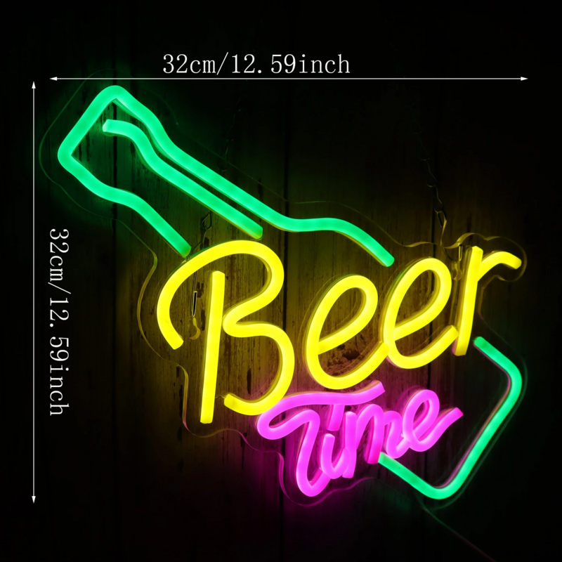 Happy Hour Neon Sign Bar Club Bedroom LED Neon Lights Signs for Hotel Pub Cafe Wedding Birthday Party Man Cave Art Wall Neon