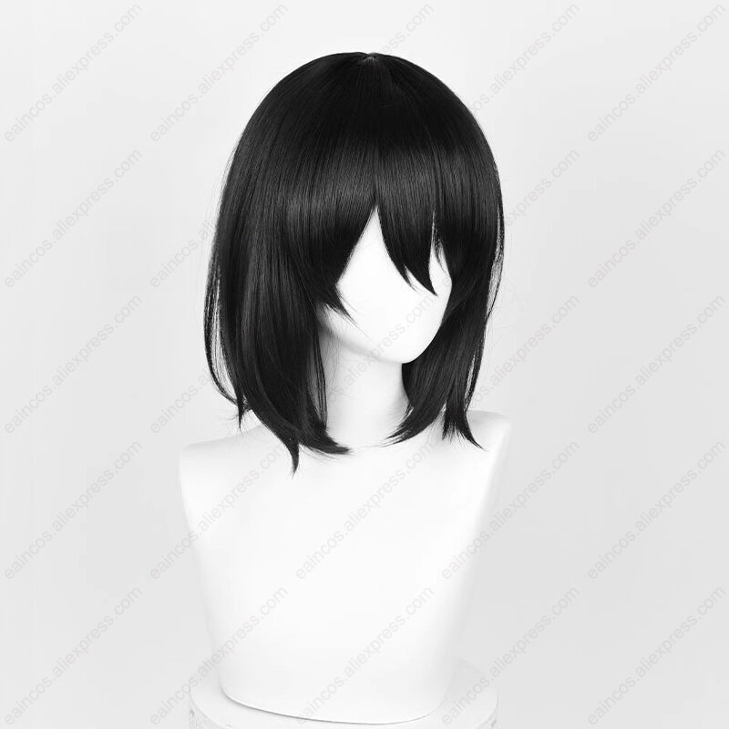 Anime Fyodor Dostoevsky Cosplay Wig  Fyodor D 35cm Black Short Wigs Heat Resistant Synthetic Hair