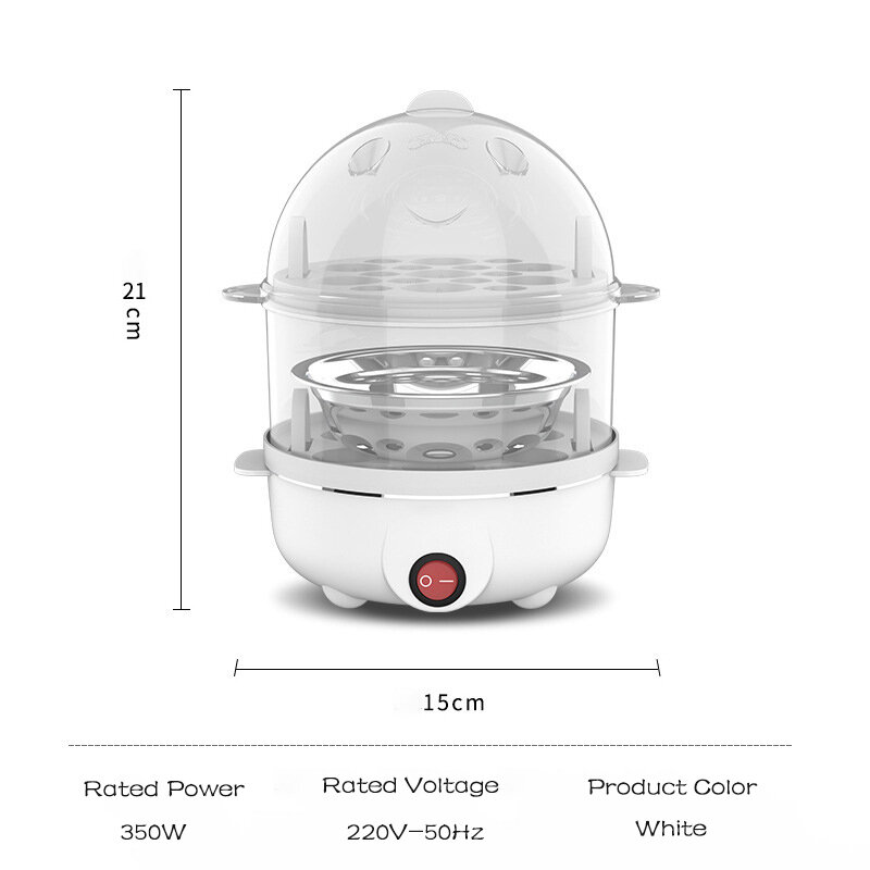 Egg Boiler Double Layers Multifunction Electric Egg Cooker Steamer Corn Milk Steamed Rapid Breakfast Cooking Appliances Kitchen