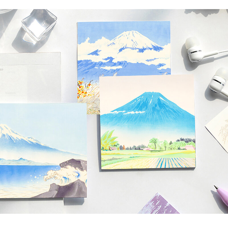 50 Sheet World Famous Paintings Memo Pad Message Note DIY Diary Scrapbook Sticky Notes Stationery Office Supplies
