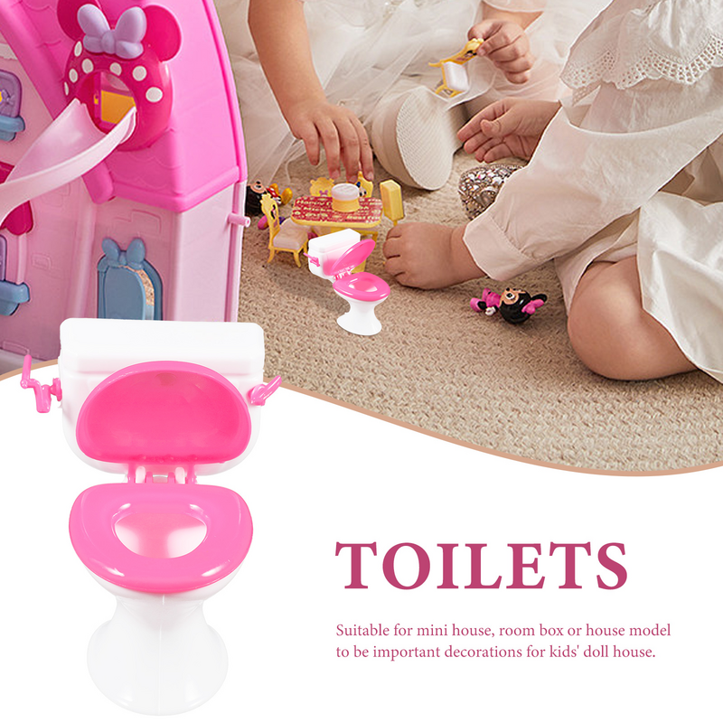 Furniture Pretend Play Toy for Kids, Dollhouse, WC, Acessórios em miniatura, Brinquedos para bebê