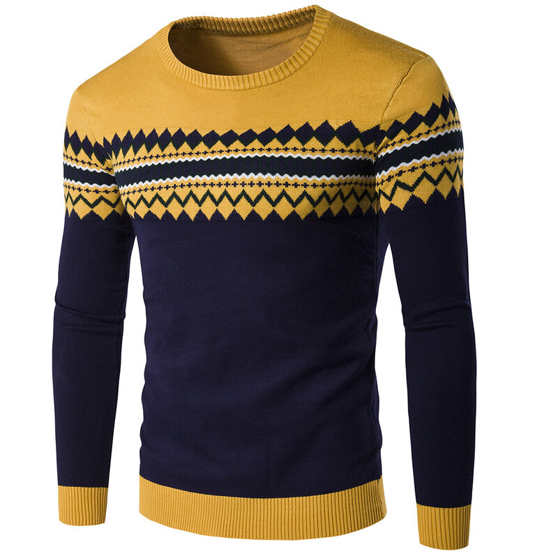 Sweater Pullover pria Perdagangan Luar Negeri baru musim gugur dan musim dingin leher bulat butik Inggris 2023