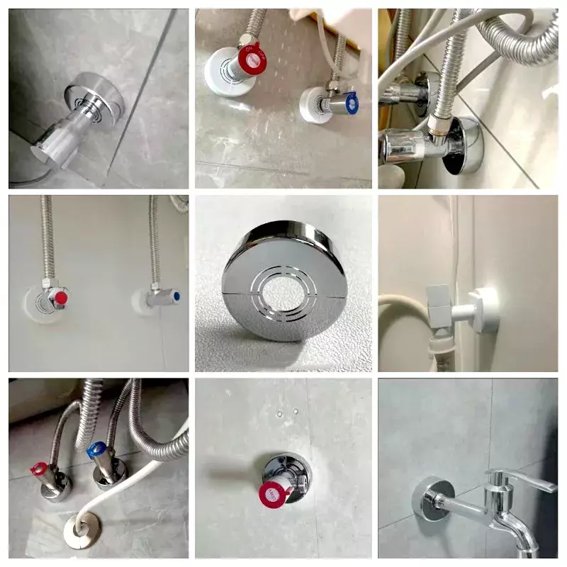 Penutup dekoratif keran Shower ABS, katup sudut peninggi Panel dapat diatur pipa air penutup Dinding aksesoris keran kamar mandi dapur